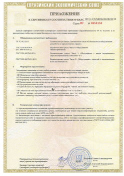 12.03.2015 Приморско-Ахтарск - ЗАО СиБиСи(Япония) г.Москва. Приложение к сертификату Видеокамеры для систем охранного видеонаблюдения т.м.GANZ. ТР ТС 020/2011